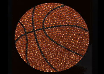 View Rhinestone Sticker Basketball Image 1