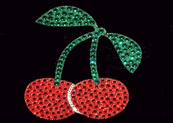 View Rhinestone Sticker Red Cherries Image 1