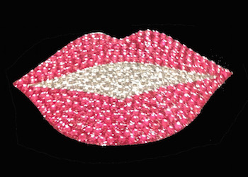 View Rhinestone Sticker Lips Pink Image 1