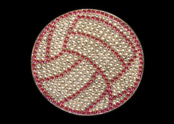 View Rhinestone Sticker Volleyball Pink Image 1