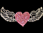 View Rhinestone Sticker Heart Pink Wings Image 1