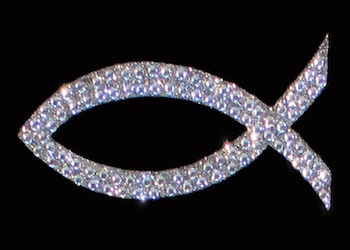 View Rhinestone Sticker Fish Icthus Image 1