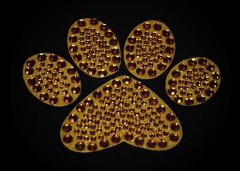 View Rhinestone Sticker Paw Gold Image 1