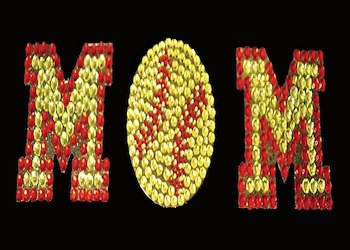 View Rhinestone Sticker Softball Mom Image 1