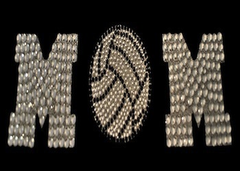 View Rhinestone Sticker Volleyball Mom Image 1