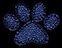View Rhinestone Sticker Paw Blue Image 1