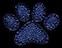 View Rhinestone Sticker Paw Blue Image 1