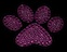 View Rhinestone Sticker Paw Purple Image 1
