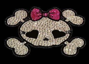 View Rhinestone Sticker Skull Bones Image 1